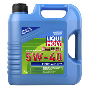 1382 Синтетическое моторное масло Liqui Moly Leichtlauf HC 7 5W-40, 4л